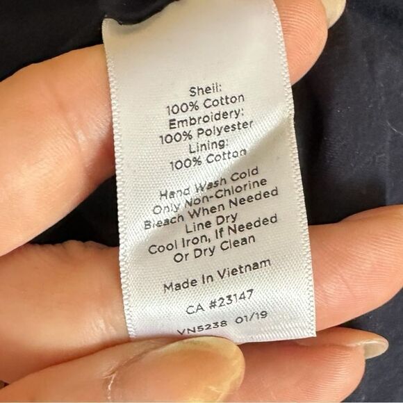 Talbots Embroidered Clipped Floral Shift Dress Navy Size 4 - Picture 14 of 14